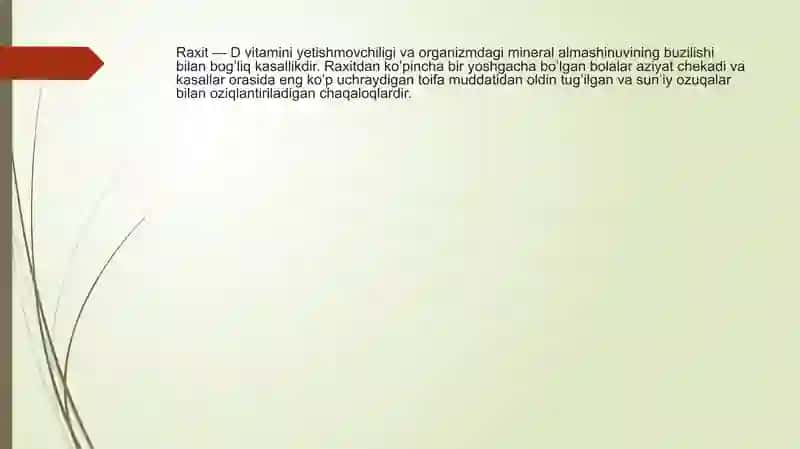 Bolalarda raxit – belgilari, xavf omillari, tashxislash, davolash va oldini olish 2