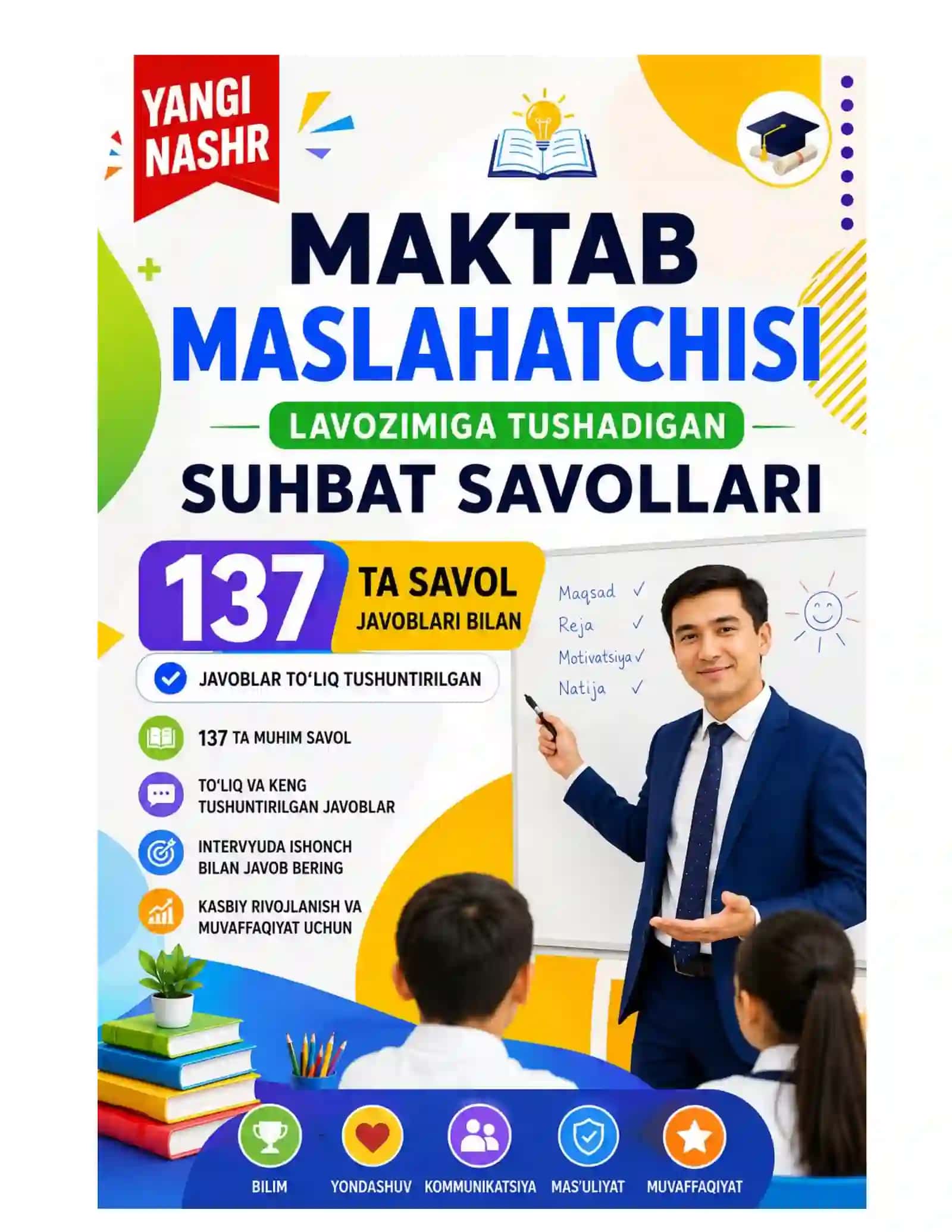 Maktab maslahatchisi lavozimiga tushadigan suhbat savollari YANGI TAHRIR 2