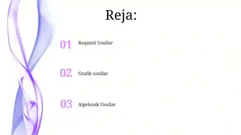 Tenglamalar yechish usullari 2