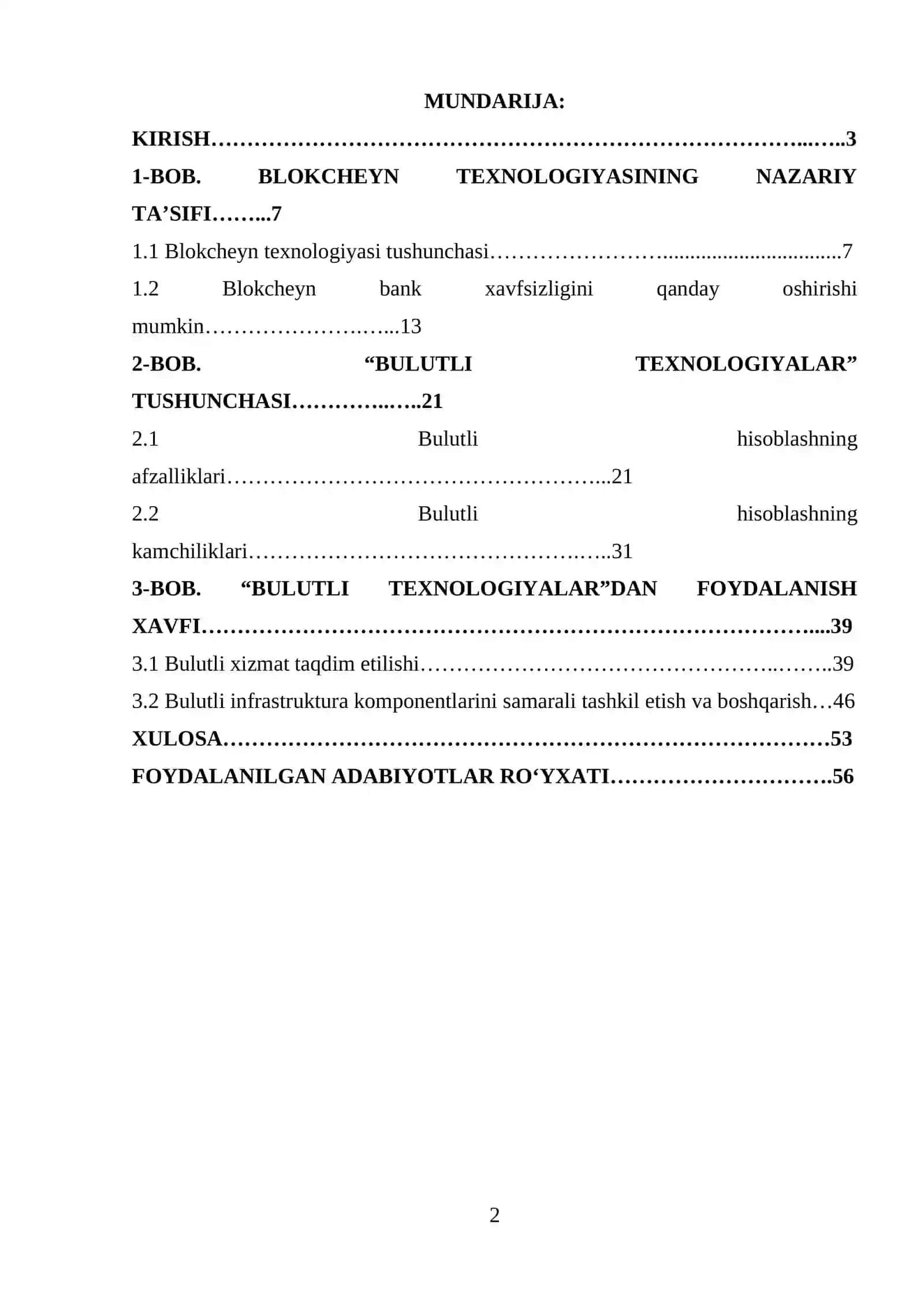Bulutli hisoblash xavfsizligi xavflar va ularni minimallashtirish 2