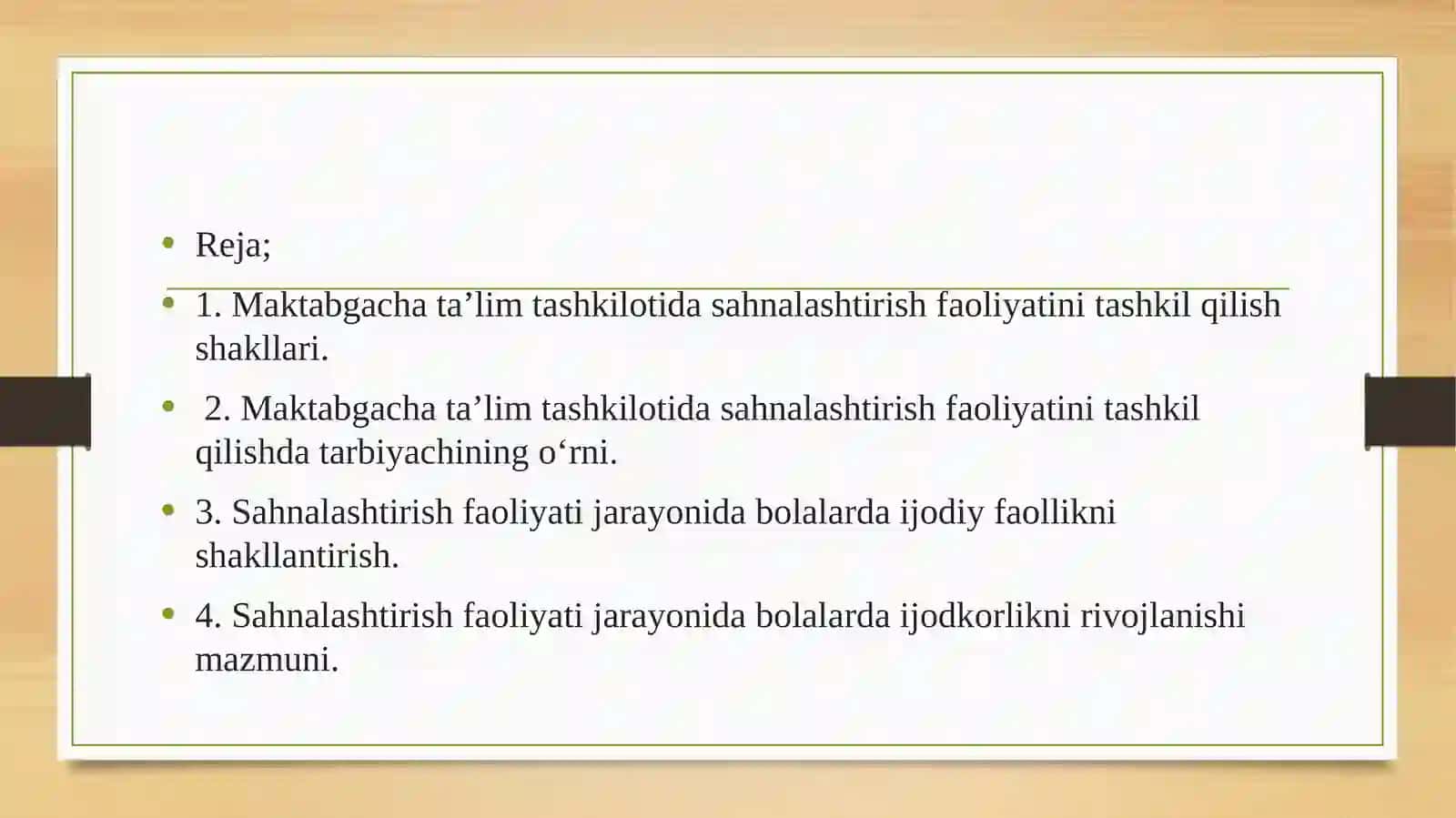 Maktabgacha ta’lim tashkilotida sahnalashtirish faoliyatini tashkil qilish 2