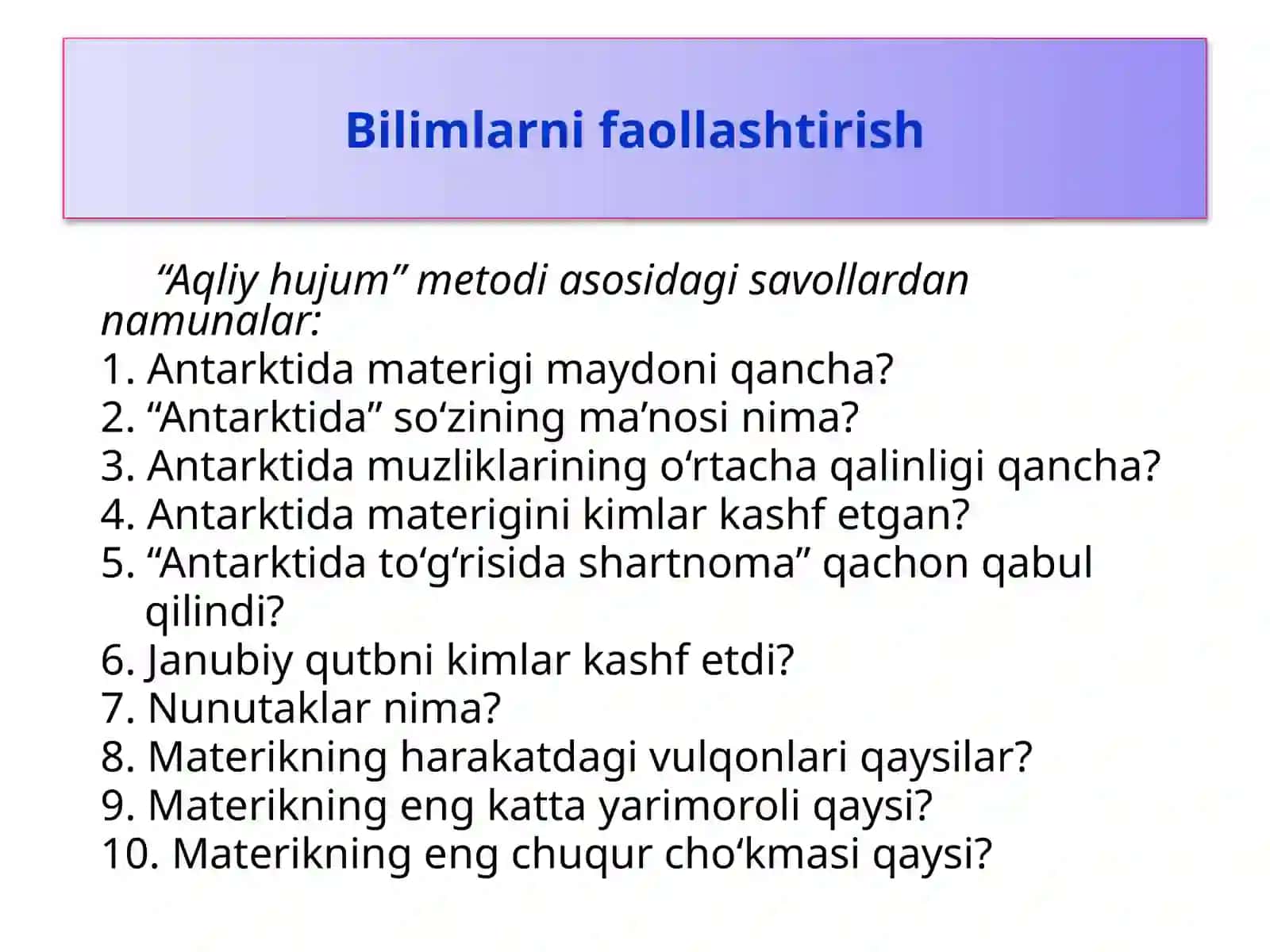 Antarktida Geografik oʻrni va geologik tuzilishi 2