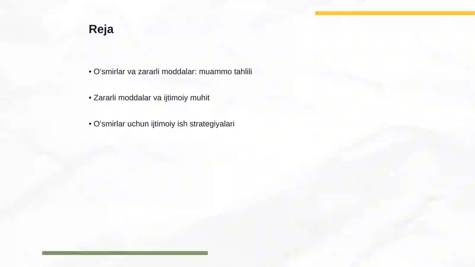 Zararli moddalarni istemol qiluvchi oʻsmirlar bilan ijtimoiy ish 2