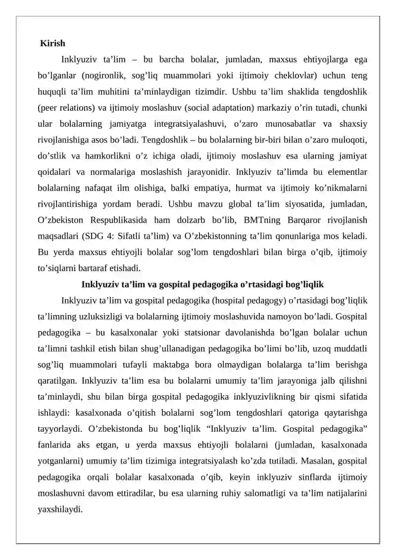 Inklyuziv ta’limda tengdoshlik va ijtimoiy moslashuv 2