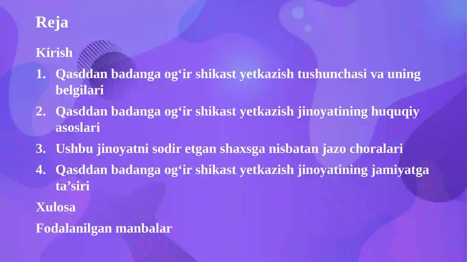 Sog‘liqqa qarshi jinoyatlar huquqiy tahlili 2