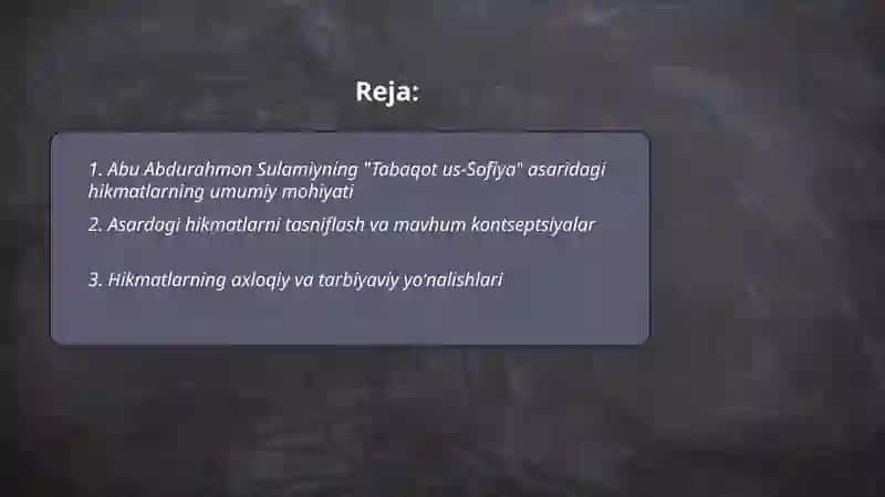 Tabaqot us-Sofiya - Abu Abdurahmon Sulamiy 2