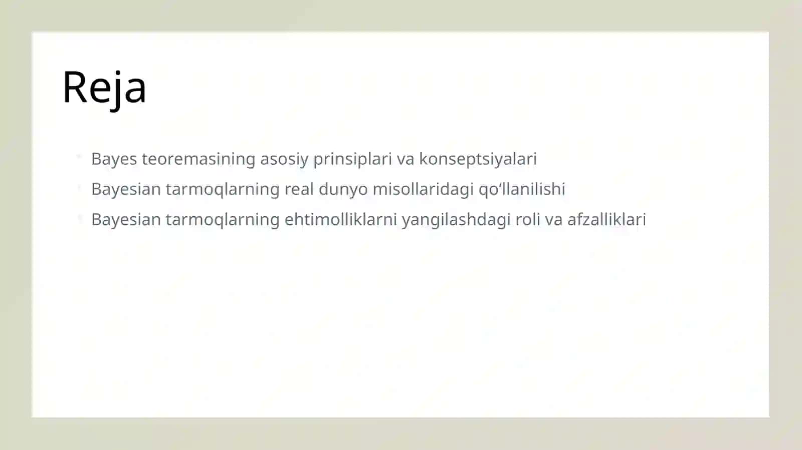 Bayes teoremasining sun'iy intellektdagi qo'llanilishi 2