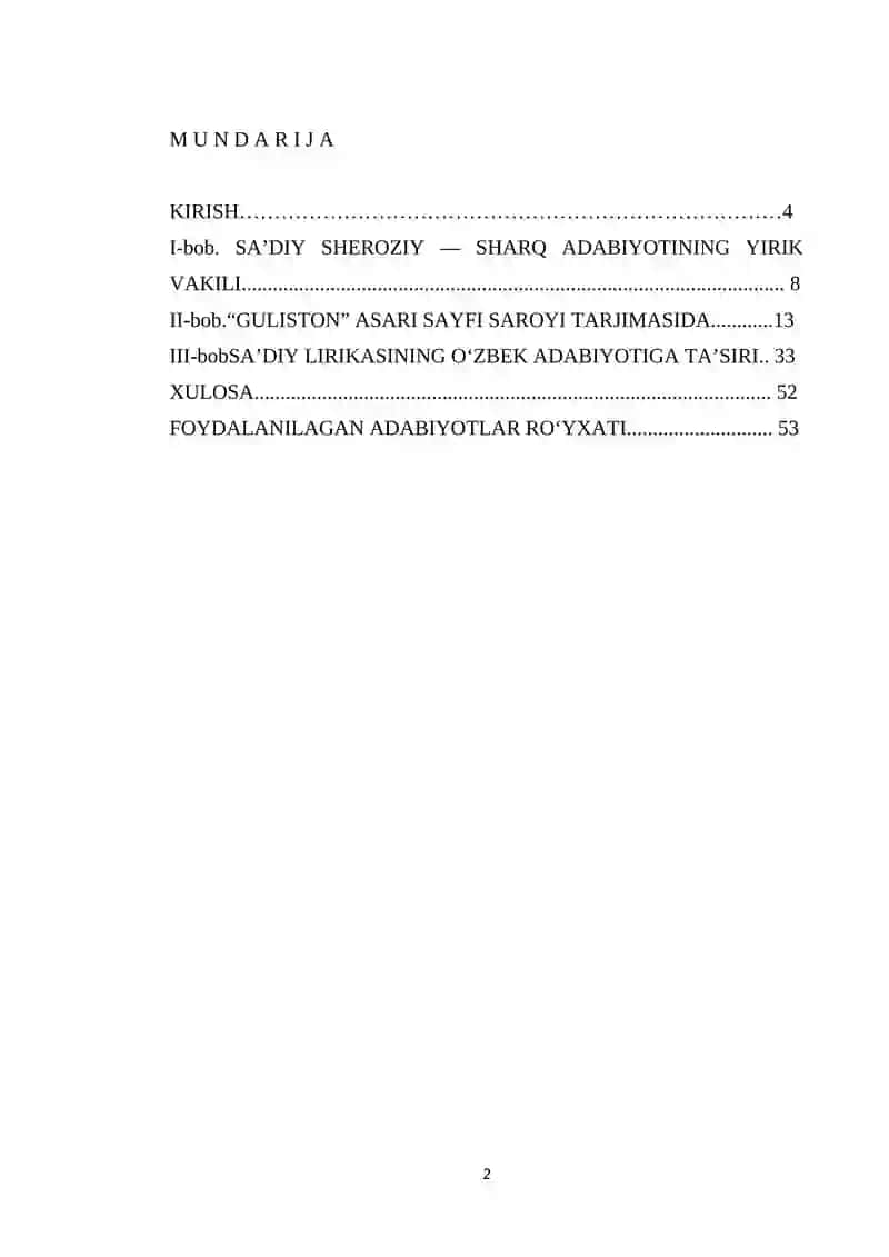 Sa’diy ijodining o‘zbek adabiyotiga ta’siri masalasi 2