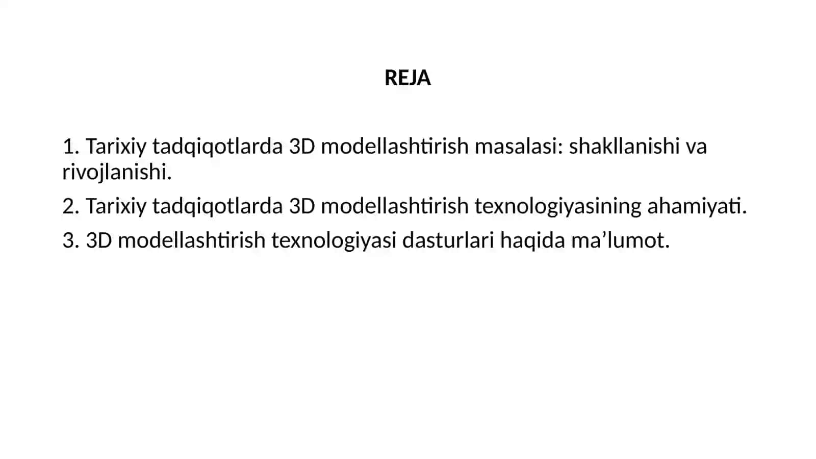3DMODELLASHTIRISHNING TARIXIY TADQIQOTLARDA QO‘LLANILISHI 2