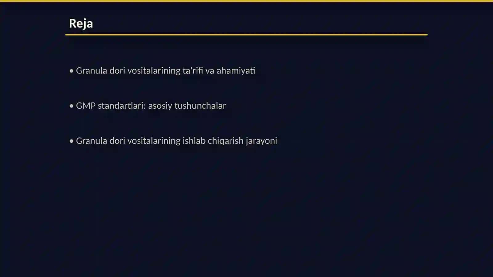 Granula dori vositasi uchun GMP talablari 2