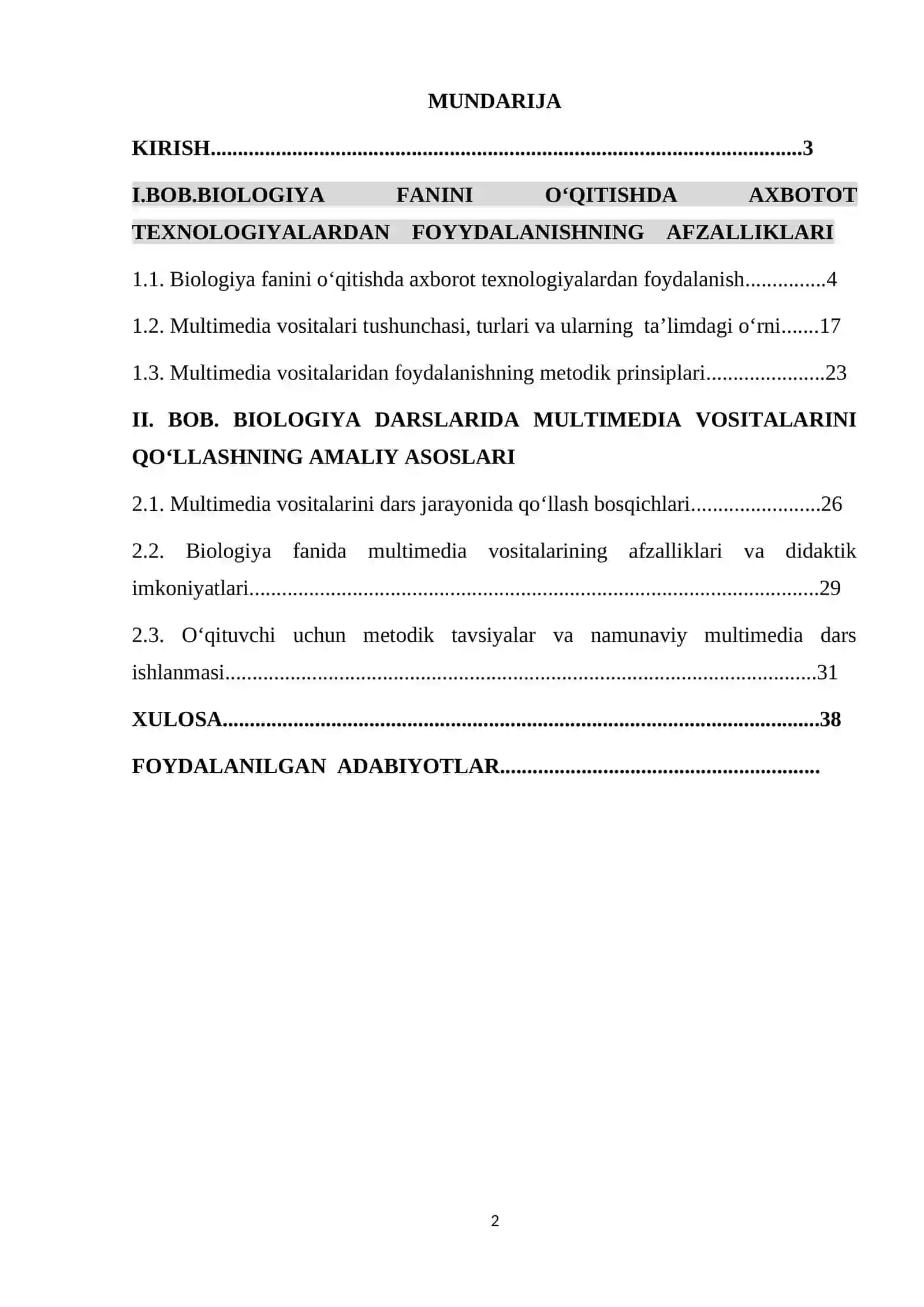 BIOLOGIYA FANINI O’QITISHDA MULTIMEDIA VOSITALARIDAN FOYDALANISH 2