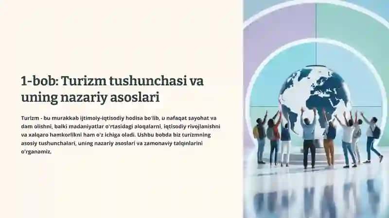 Turizmning nazariy asoslari va rivojlanish bosqichlari 2