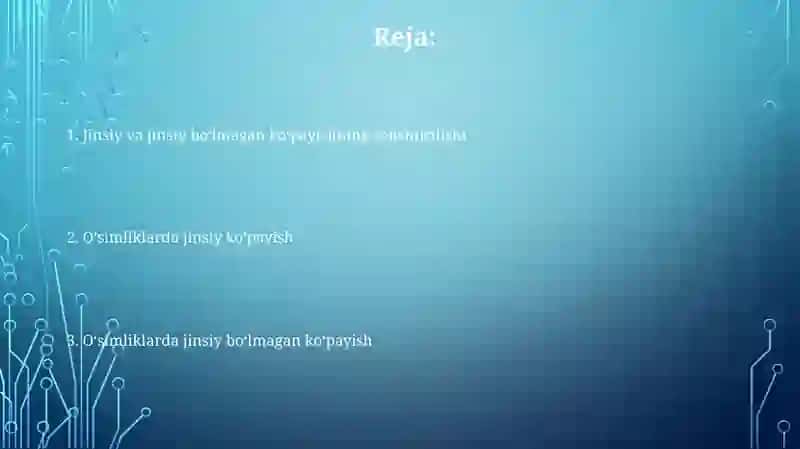 Oʻsimliklarda jinsiy va jinssiz koʻpayish 2