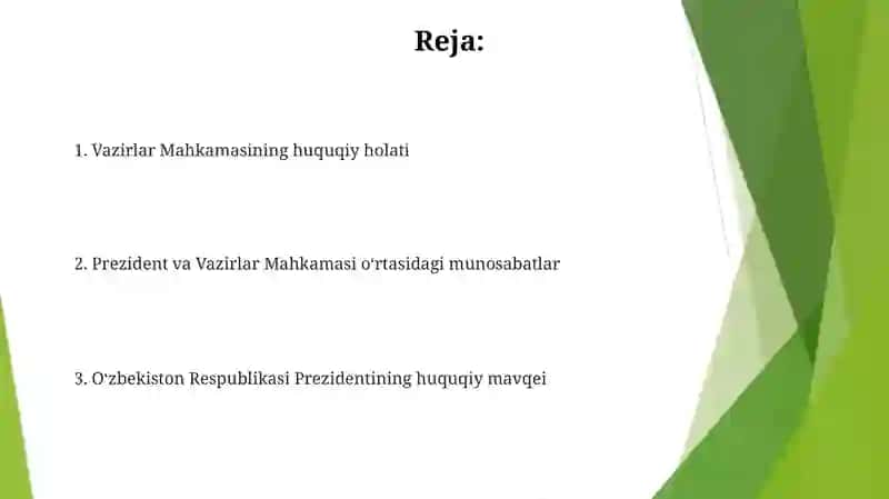Vazirlar Mahkamasining huquqiy maqomi 2