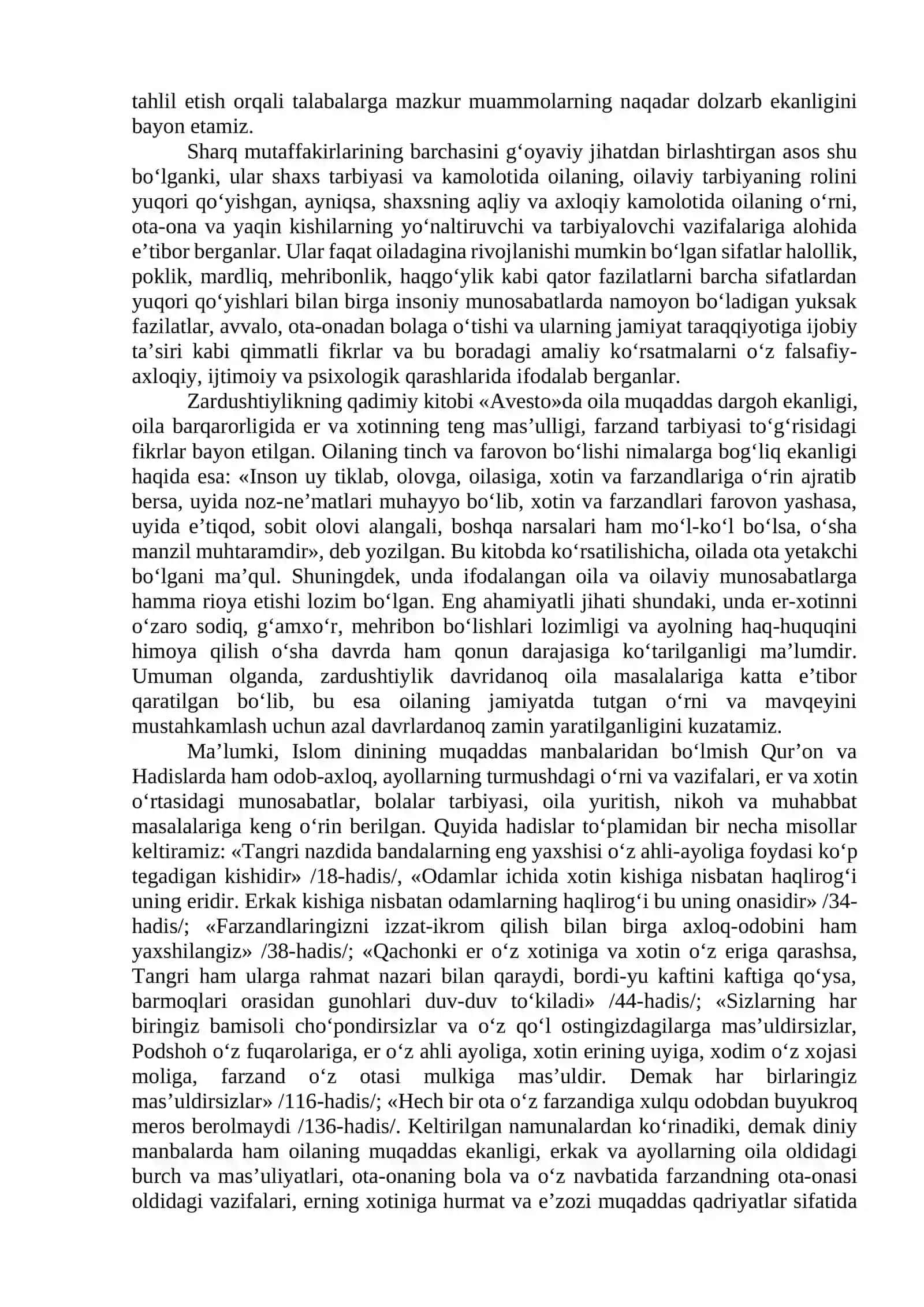 SHARQ MUTAFAKKIRLARINING OILA XUSUSIDA PSIXOLOGIK-PEDAGOGIK QARAShLARI 2