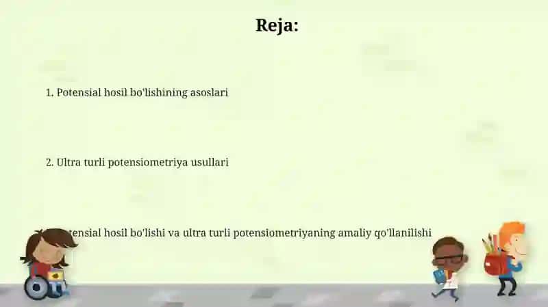 Potensial hosil bo'lishining asoslari 2