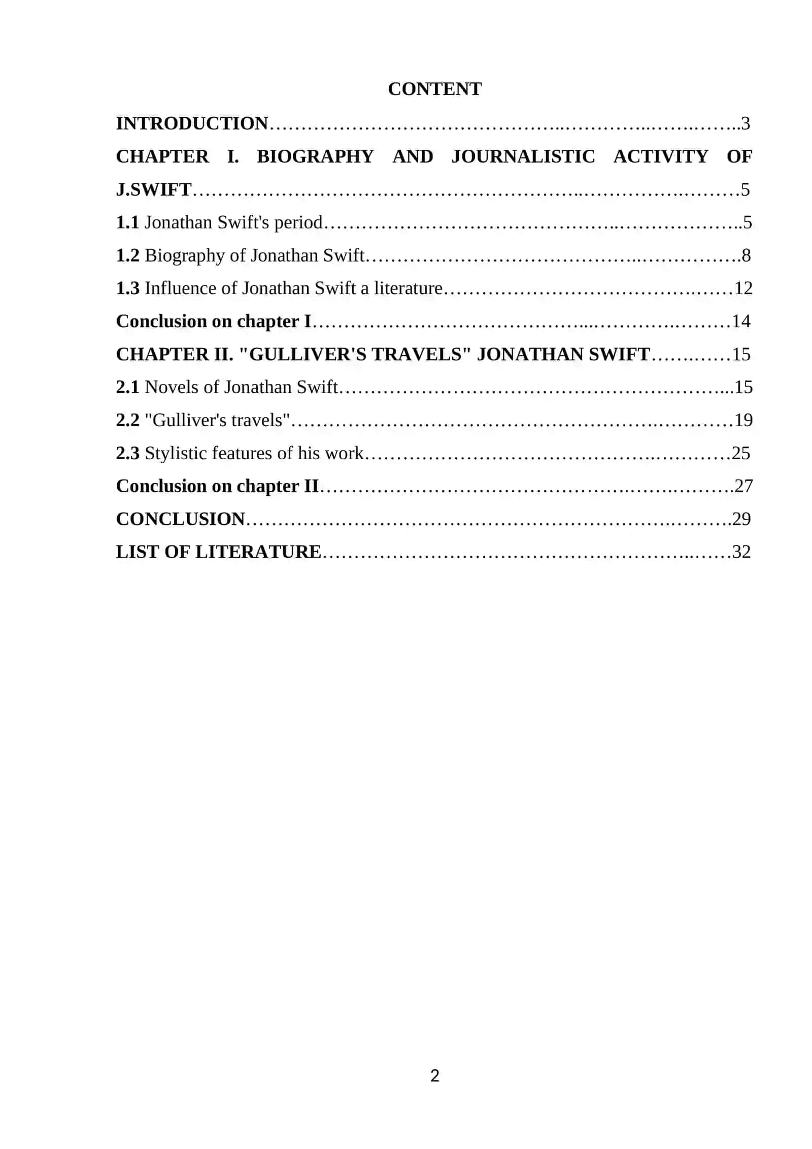 Gulliver's Travels Course Work 2