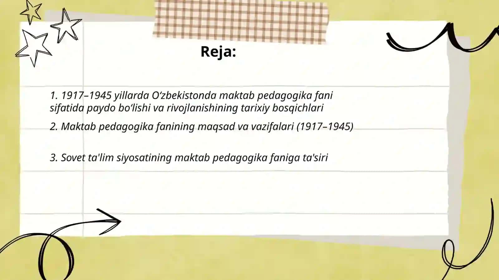 1917 -1945 yillarda Oʻzbekistonda maktab pedagogika fani sifatida 2