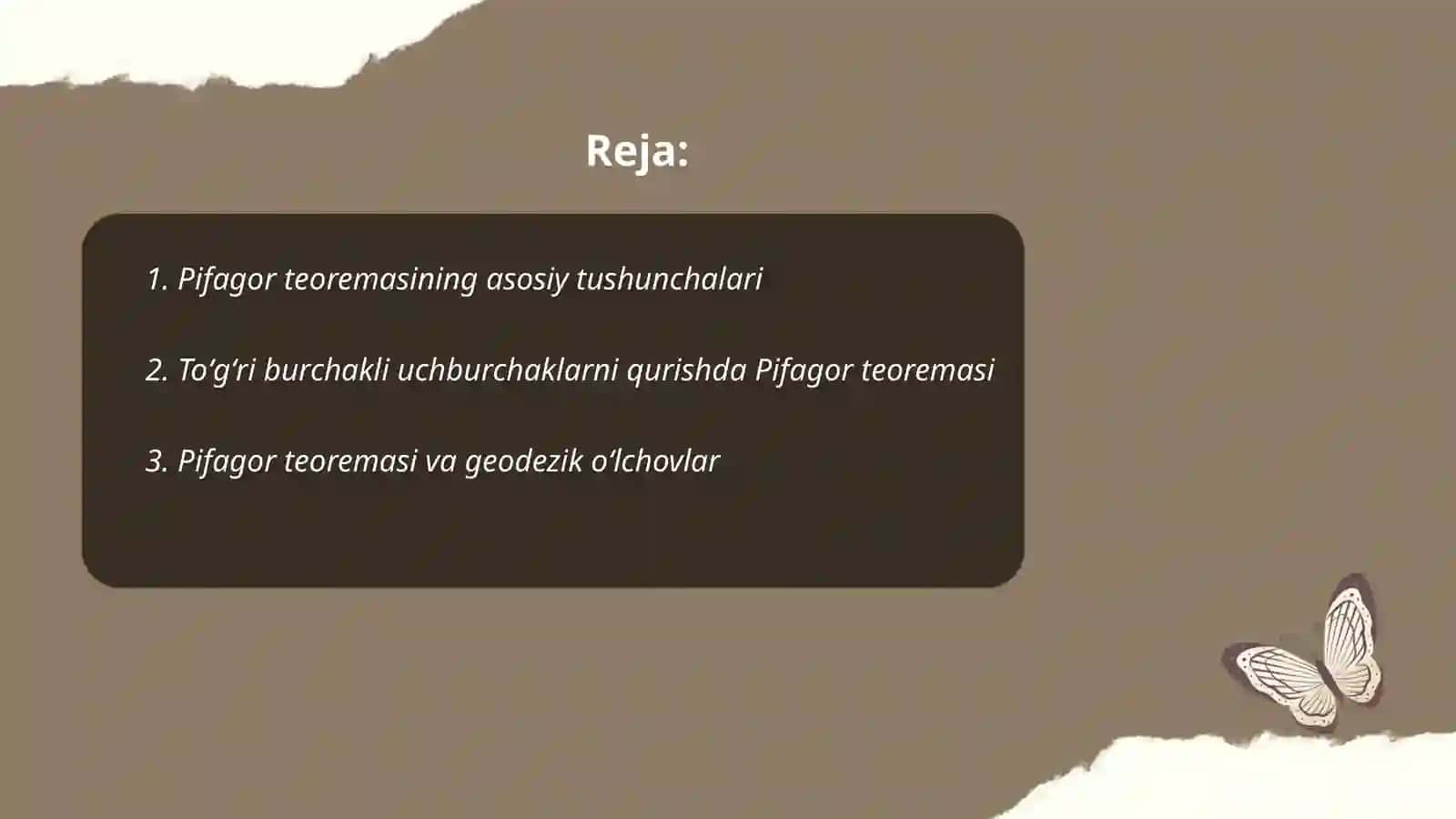 Uy qurishda pifagor teoremasining tatbigʻi 2