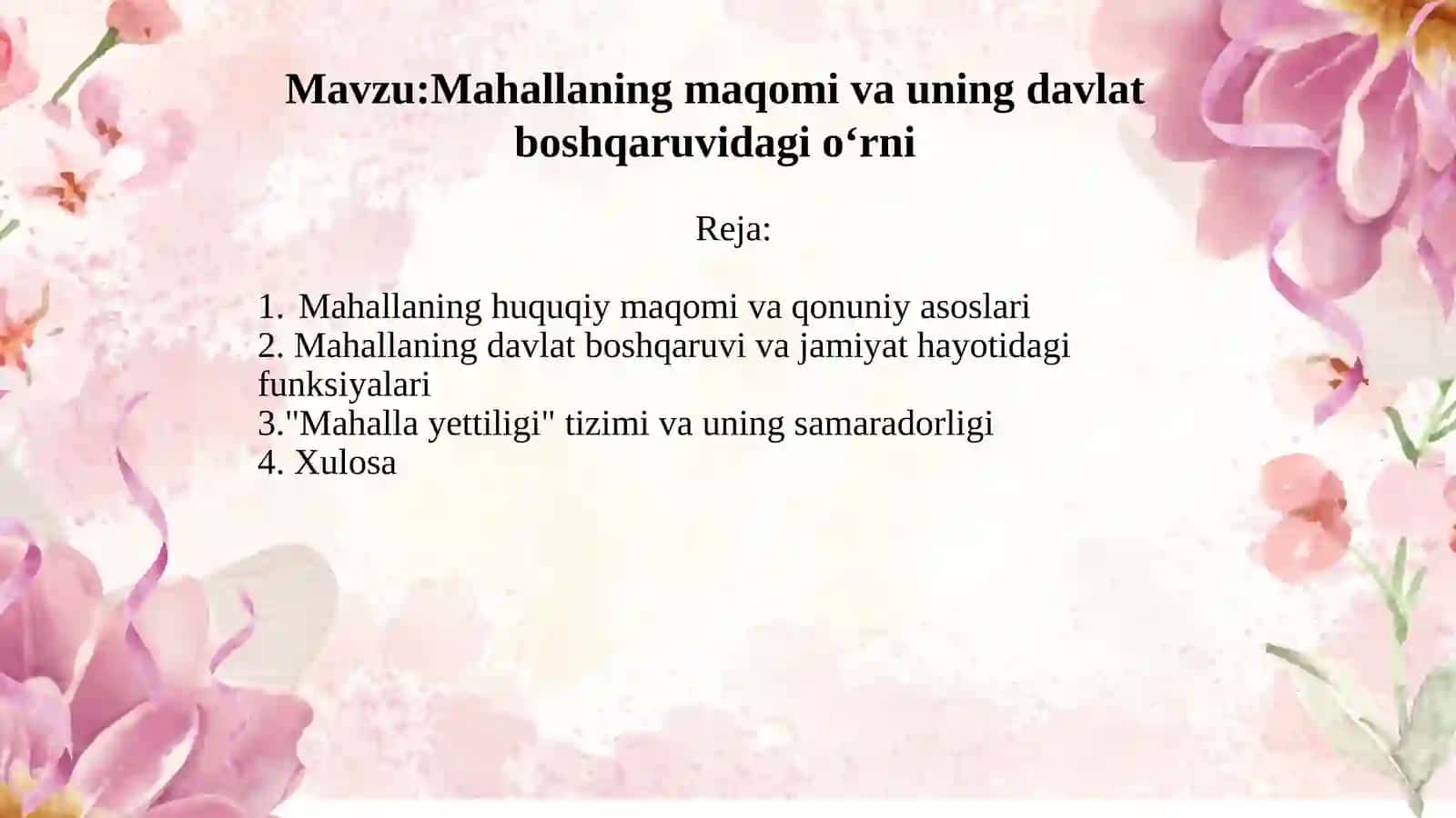 YANGI TAHRIRDAGI O’ZBEKISTON RESPUBLIKASI KONSTITUTSIYASI FANIDAN TAYYORLAGAN TAQDIMOTI 2