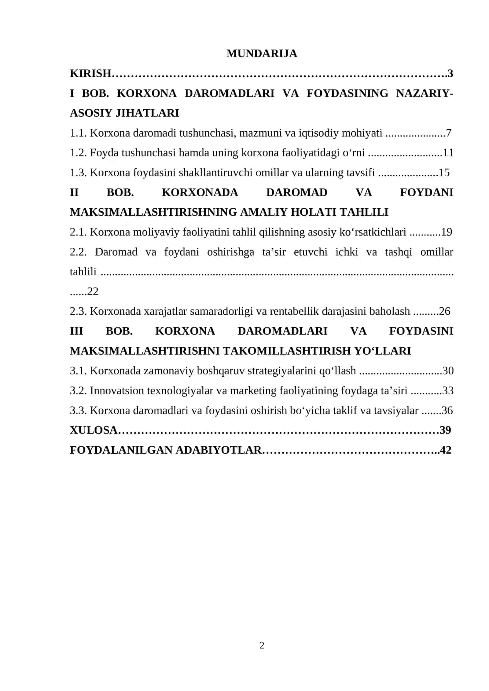 KOROXONA DAROMADLARI VA FOYDASINI MAKSIMALLASHTIRISH 2