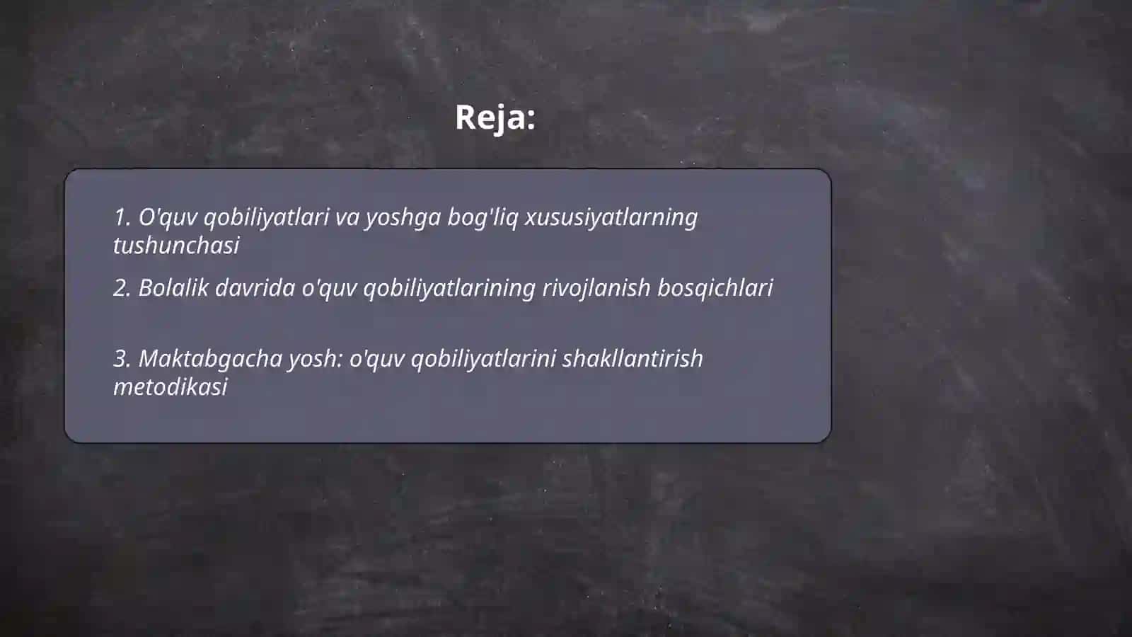 O'quv qobiliyatlari rivojlantirishning yoshga bog 'liq xususiyatlari 2