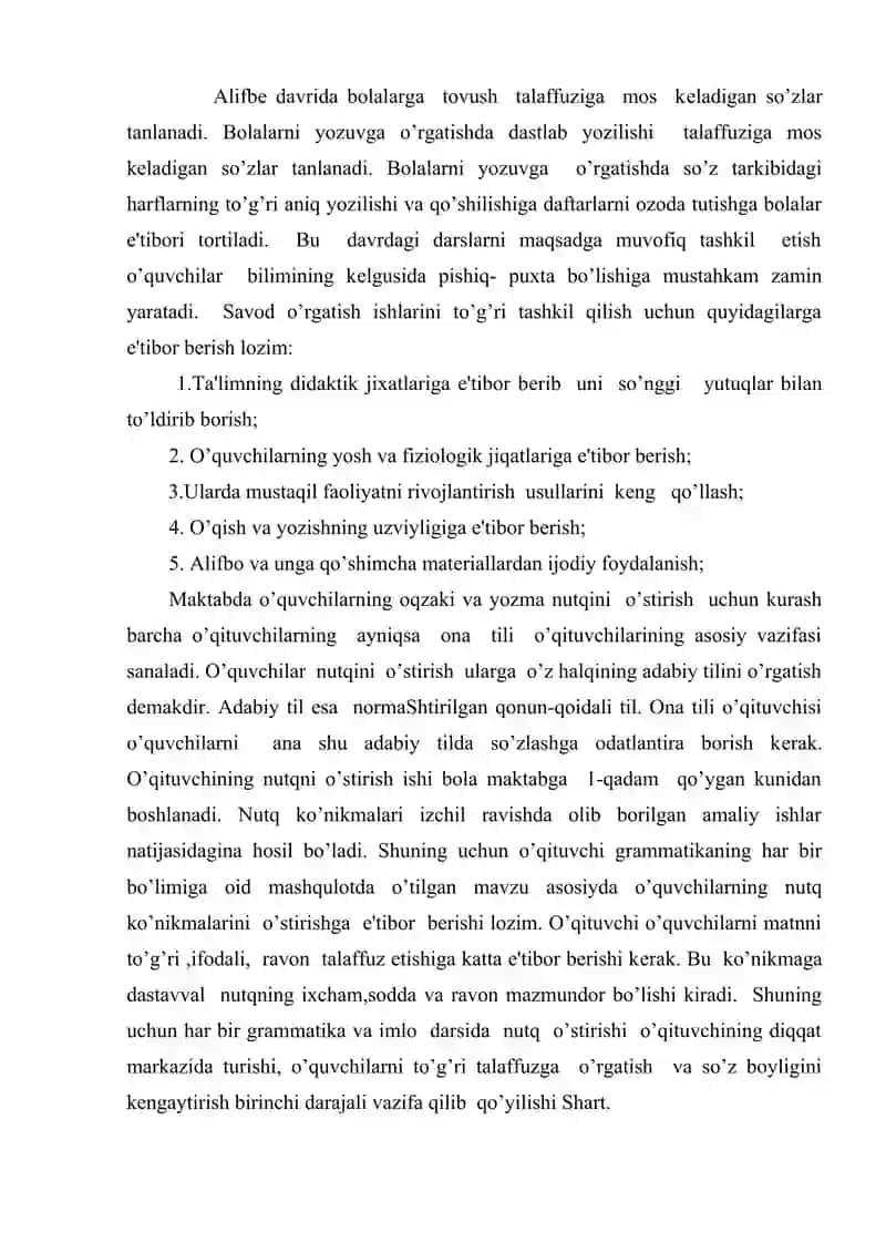 Savod o’rgatish davrida o’quvchilar nutqini o’stirish 2