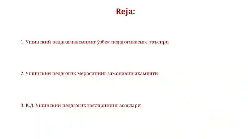 Ушинскийнинг педагогикаси 2