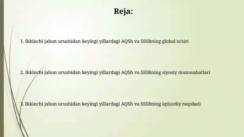 Ikkinchi jahon urushidan keyingi yillardagi AQSh va SSSRning iqtisodiy raqobati 2