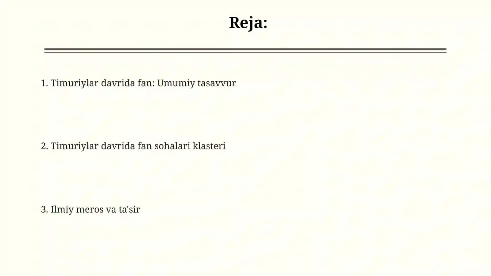 Temuriylar davrida fan mavzusini tushuntirish 2