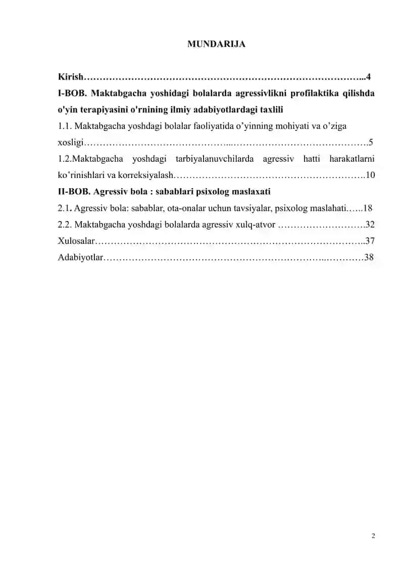 Maktabgacha yoshidagi bolalarda agressivlikni profilaktika qilishda o'yin terapiyasini o'rni 2