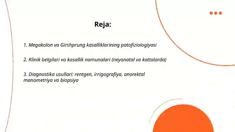Megakolon va Girshprung kasalliklarlarida operatsiyalar 2