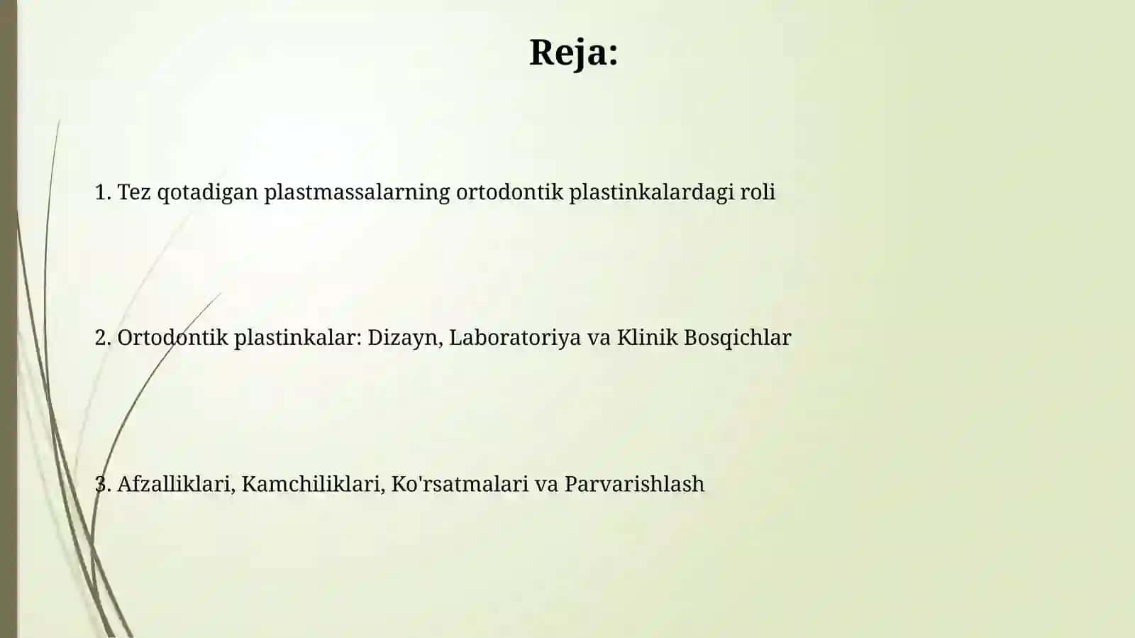 Ortodontik plastinkali tez qotuvchi plasmassa yordamida qayta tiklash 2