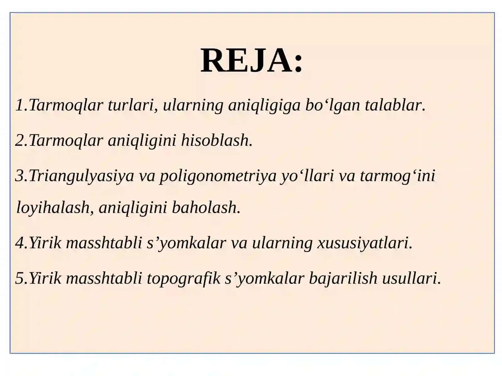 Geodezik tayanch tarmoqlari haqida ma'lumot 2