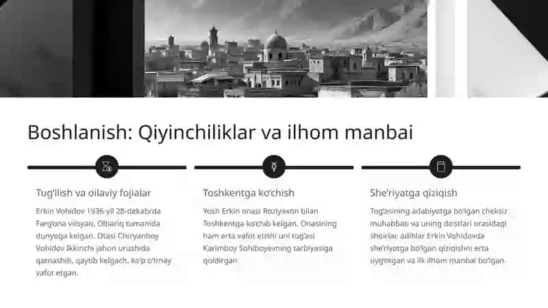 Erkin Vohidov hayoti va ijodi O‘zbek adabiyotining yorqin yulduzi 2