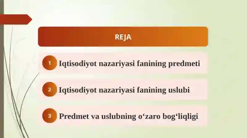 Iqtisodiyot nazariyasi fanining predmeti va uslubi 2