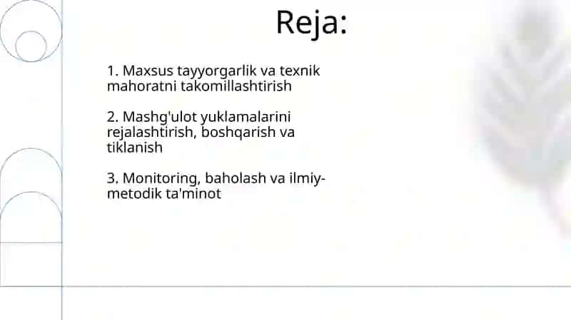 Sport mahoratini takomillashtirish bosqichida mashg‘ulotlarni tashkil etish (suzish) 2