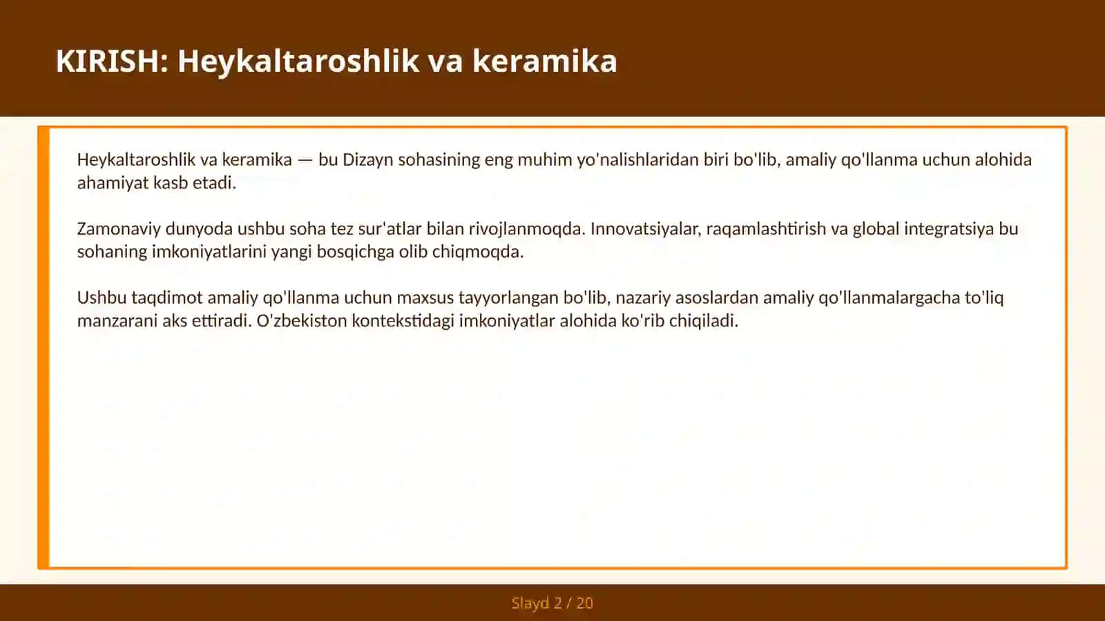 Heykaltaroshlik va keramika 2