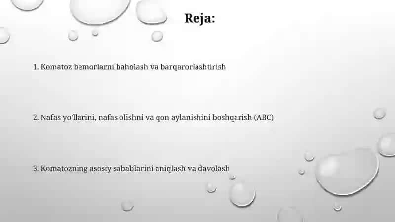 Favqulodda vaziyatlar sharoitida koma holatidagi tez yordam 2