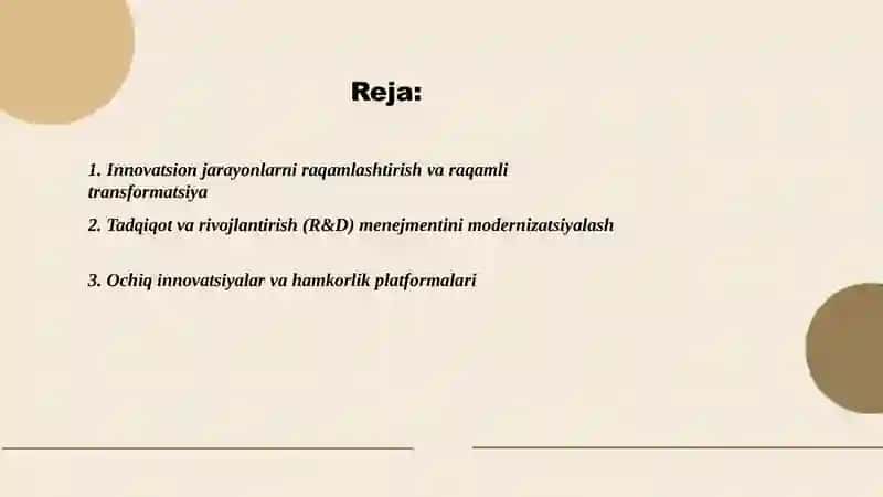 Innovatsion jarayonlarni modernizatsiyalash 2