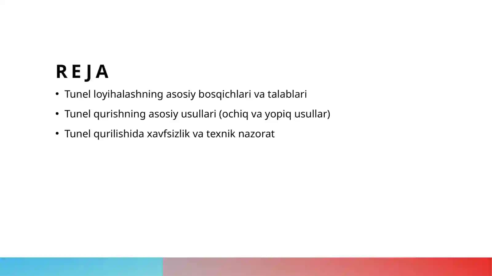 Tunelni loyihalash va qurish usullari 2