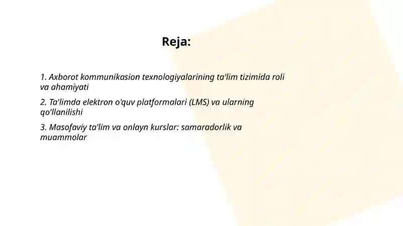 Axborot kommunikasion texnologiyalar va ulardan ta'limda foydalanish 2