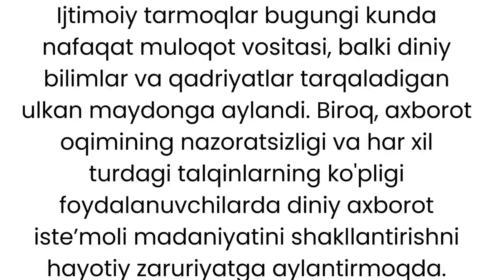 IJTIMOIY TARMOQLARDA DINIY AXBOROT ISTE'MOLI MADANIYATINI TARBIYALASHNING ZARURATI 2