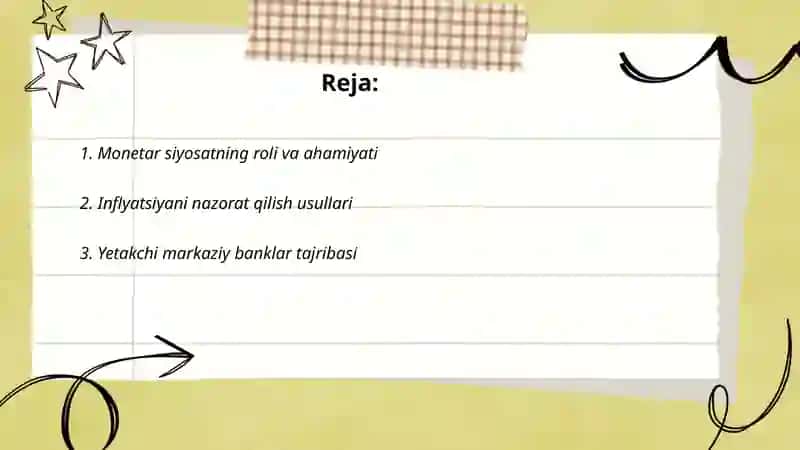 O'zbekistonda Davlatning Pul-Kredit Siyosatini Takomillashtirish Yo'nalishlari 2