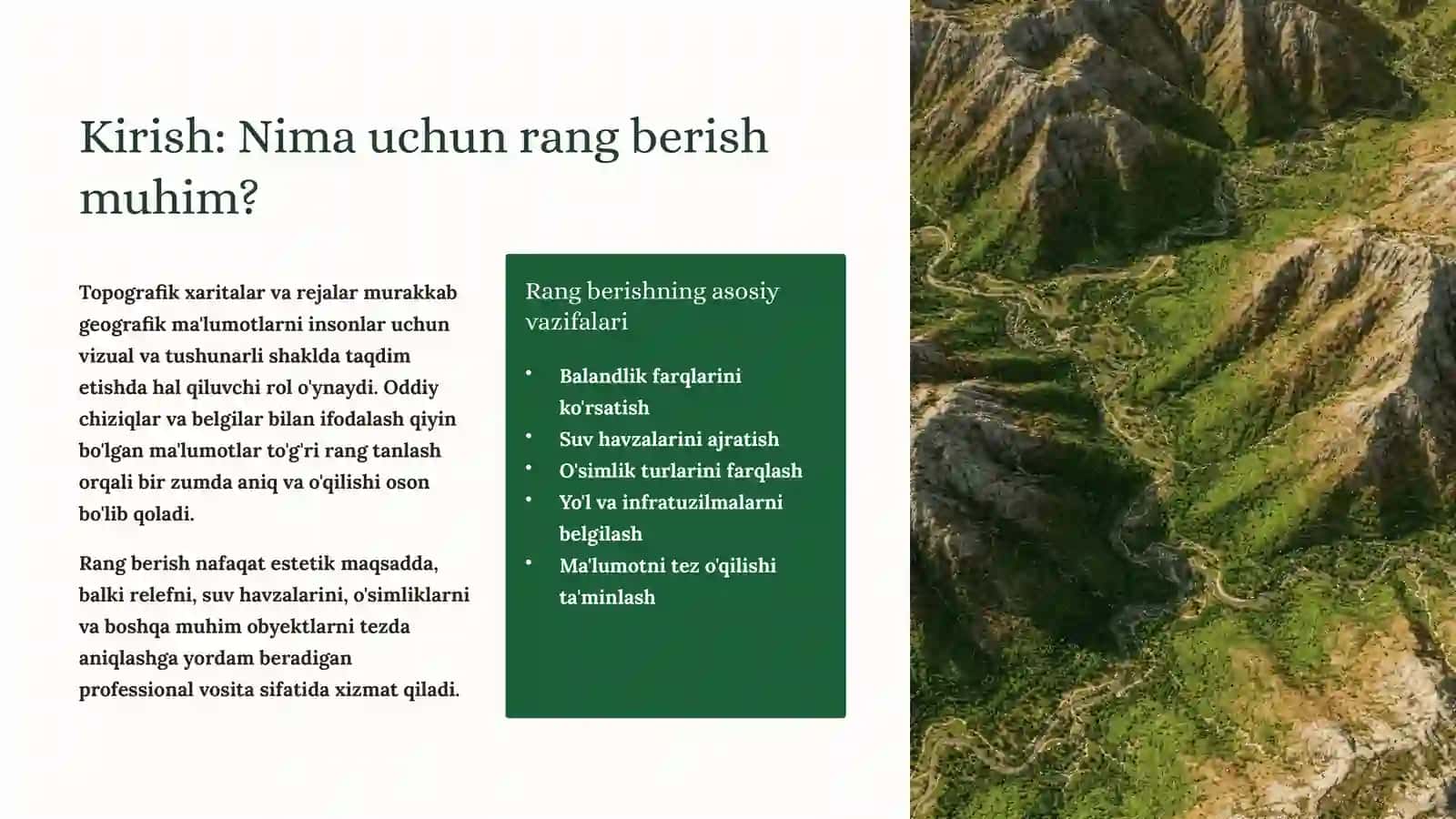 Plan va Kartalarga Rang Berish 2