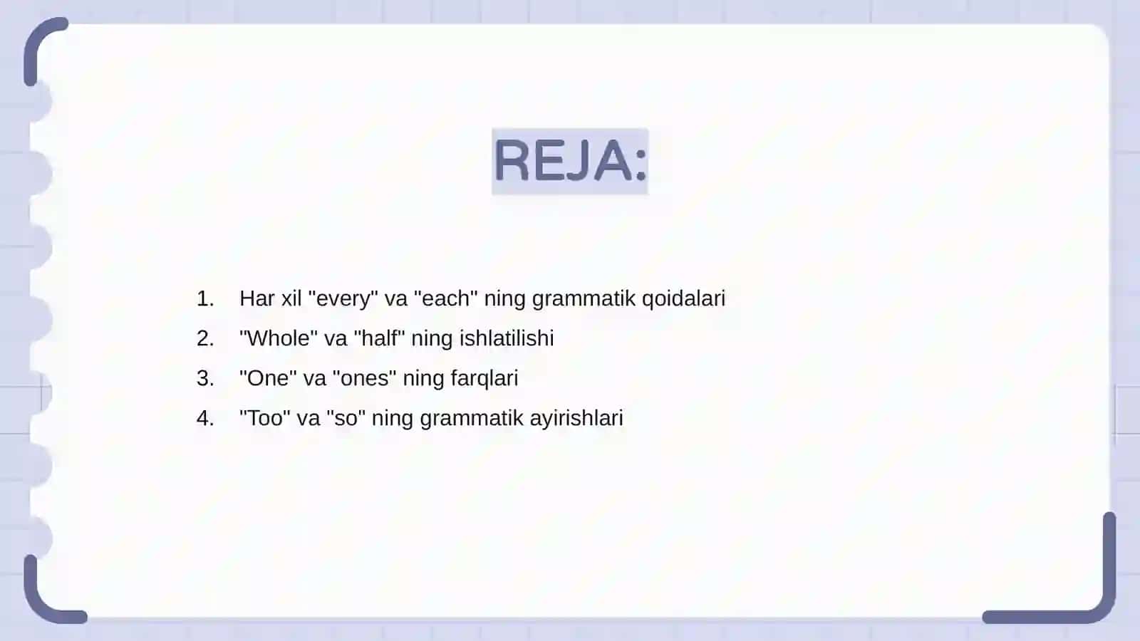 Har xil "every" va "each" ning grammatik qoidalari 2