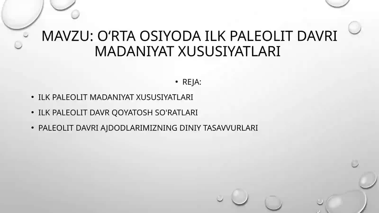 oʻrta Osiyoda ilk paleolit davri madaniyat xususiyatlari 2