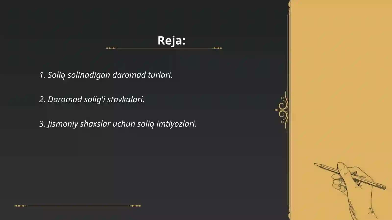 Jismoniy shaxslardan olinadigan daromad soligi boyicha imtiyozlar 2