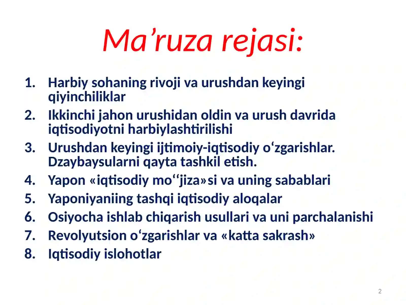 Yaponiya va Xitoyning eng yangi iqtisodiy tarixi (XX asr) 2