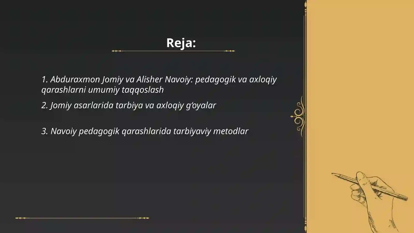 Abduraxmon Jomiy va Alisher Navoiy: pedagogik va axloqiy qarashlarni umumiy taqqoslash 2